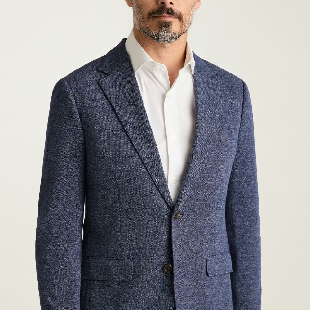 Bonobos Jetsetter Navy Heather Blue Knit Sport Coat Blazer 38 Slim Fit